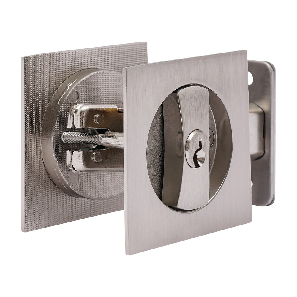 Cavity Sliding door Lock Privacy Function Entry lock Silver Square