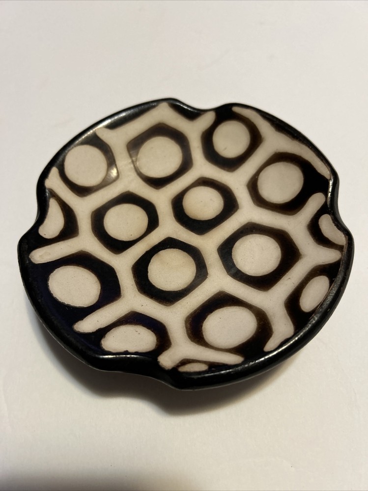 Peru Chulucanas Footed Dish Bowl Peruvian Signed Flare 4.75"