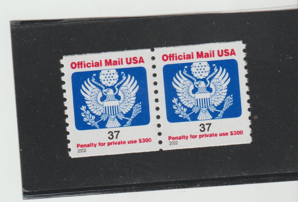 US scott #O159 MNH Coil Pair 2002 37c Official Mail