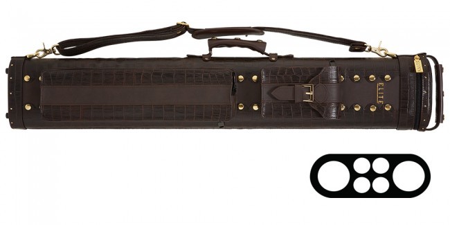 Elite ECC24 2 Butt x 4 Shaft Brown Billiards Pool Cue Stick Case