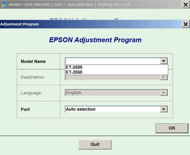 Epson ET2500, ET2550 Ink Pad Counter Reset Pendrive
