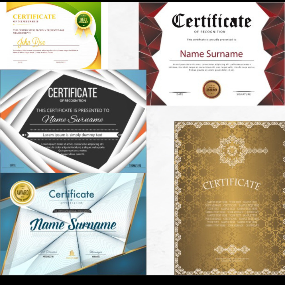 Professional Certificate Templates Designs Bundle 1000+ Vectors Fully Editable