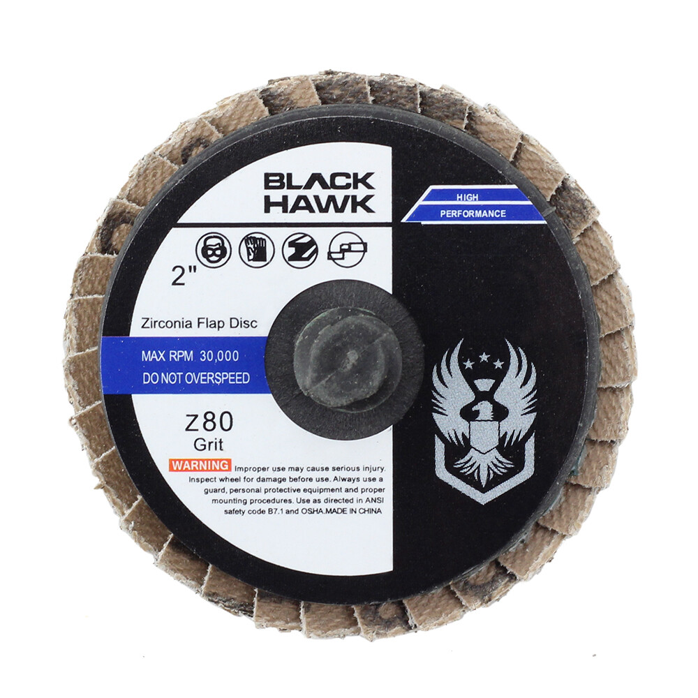 50 Pack - 2" Mini Flap Discs 80 Grit Quick Change Sanding Roloc Style Type R