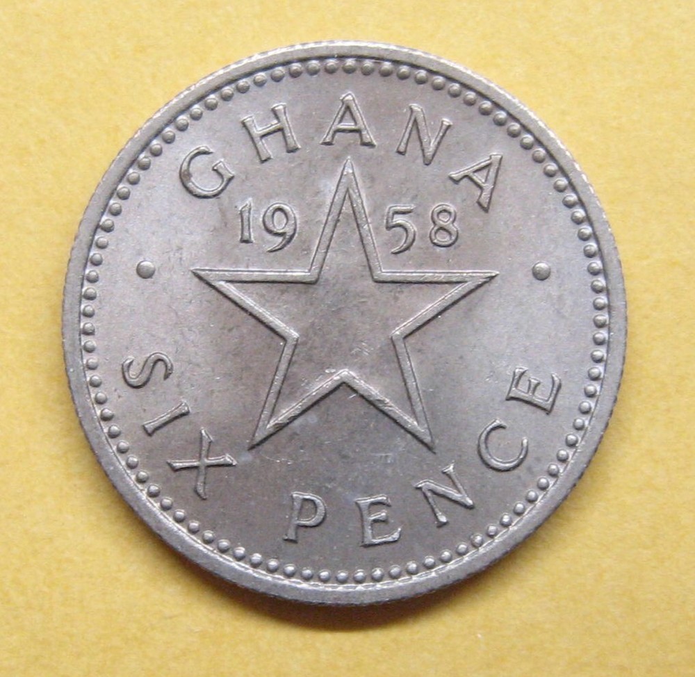 1958 Ghana 6 Pence Take a Look
