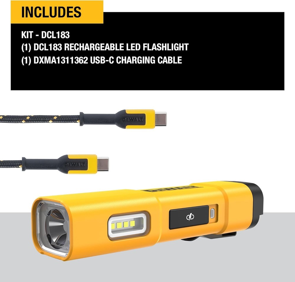 DEWALT LED Light, Powerful and Compact Work Light, Magentic Handle, USB-C Rech