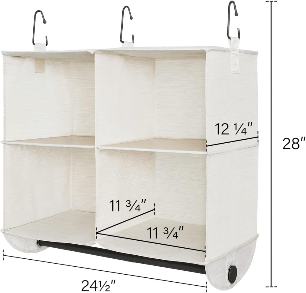 Hanging wardrobe storage rack 4-compartment wardrobe storage rack