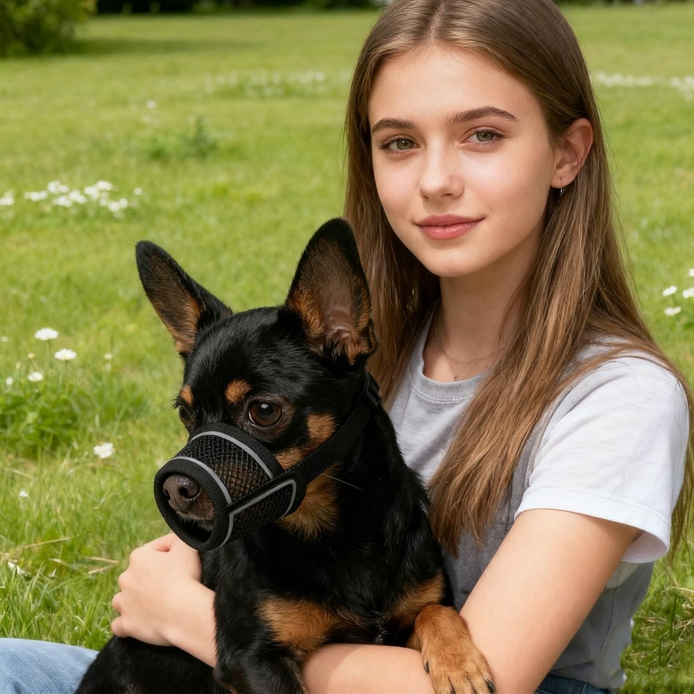 Dog Muzzle for Small, Medium, Large Breeds - Soft Mesh for Biting Training