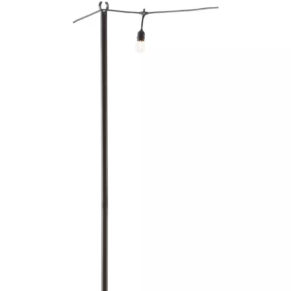 9.8 Ft. String Light Pole in Black (1-Pack)
