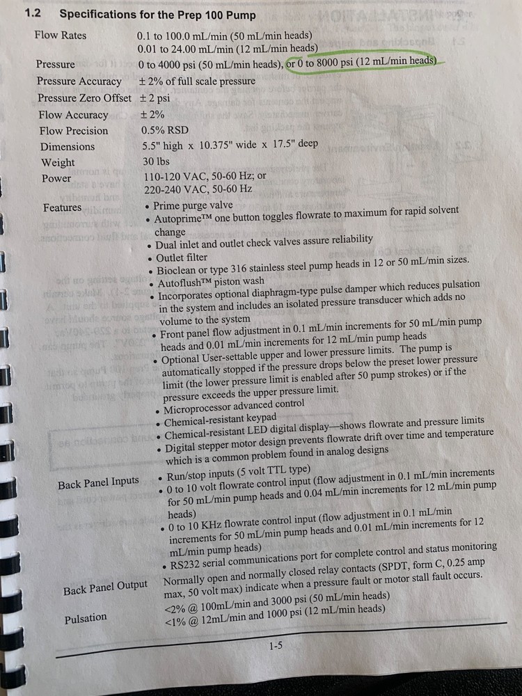 Chrom Tech Prep 100 Digital Pump
