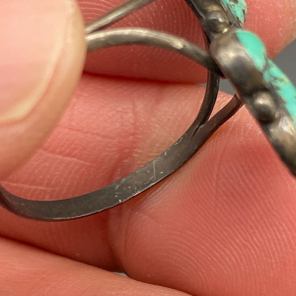 Vintage Southwestern Turquoise Silver Ring Size 9.25