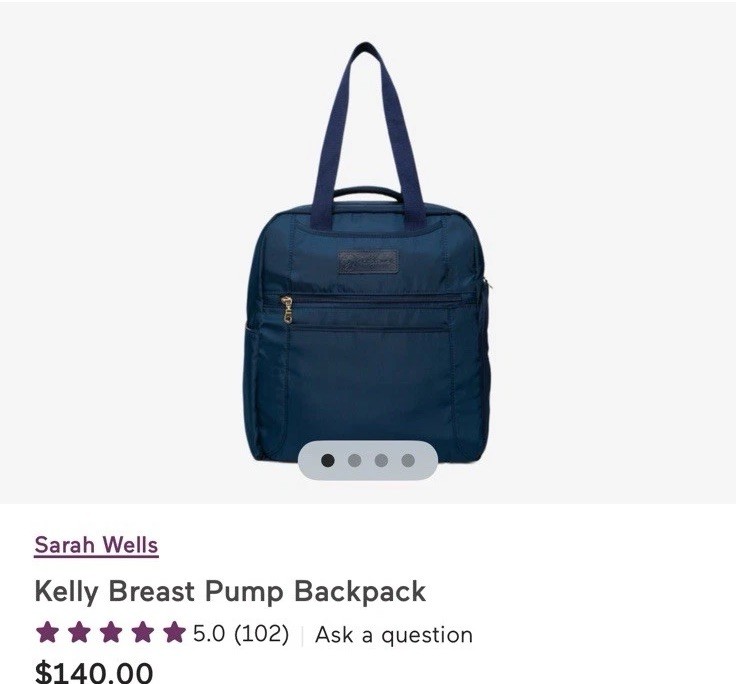 Sarah Wells Kelly Breast Pump Back Pack Indigo