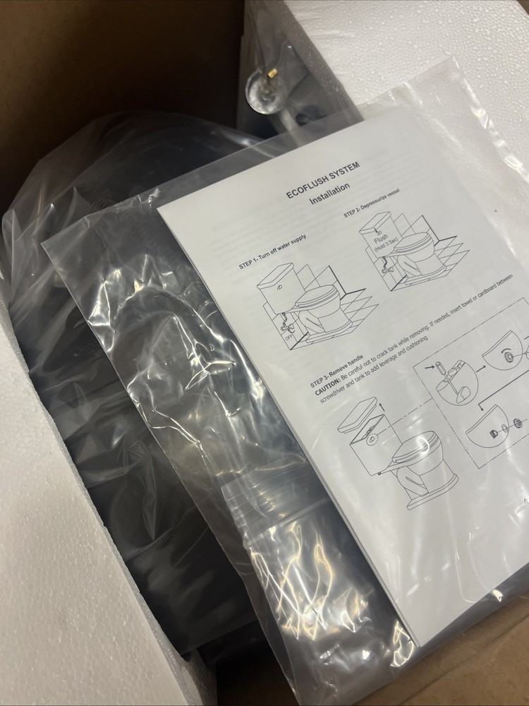 EcoFlush B8106S1.6 GPF (6 Lpf) Pressure Assisted Flush System Single Control ...