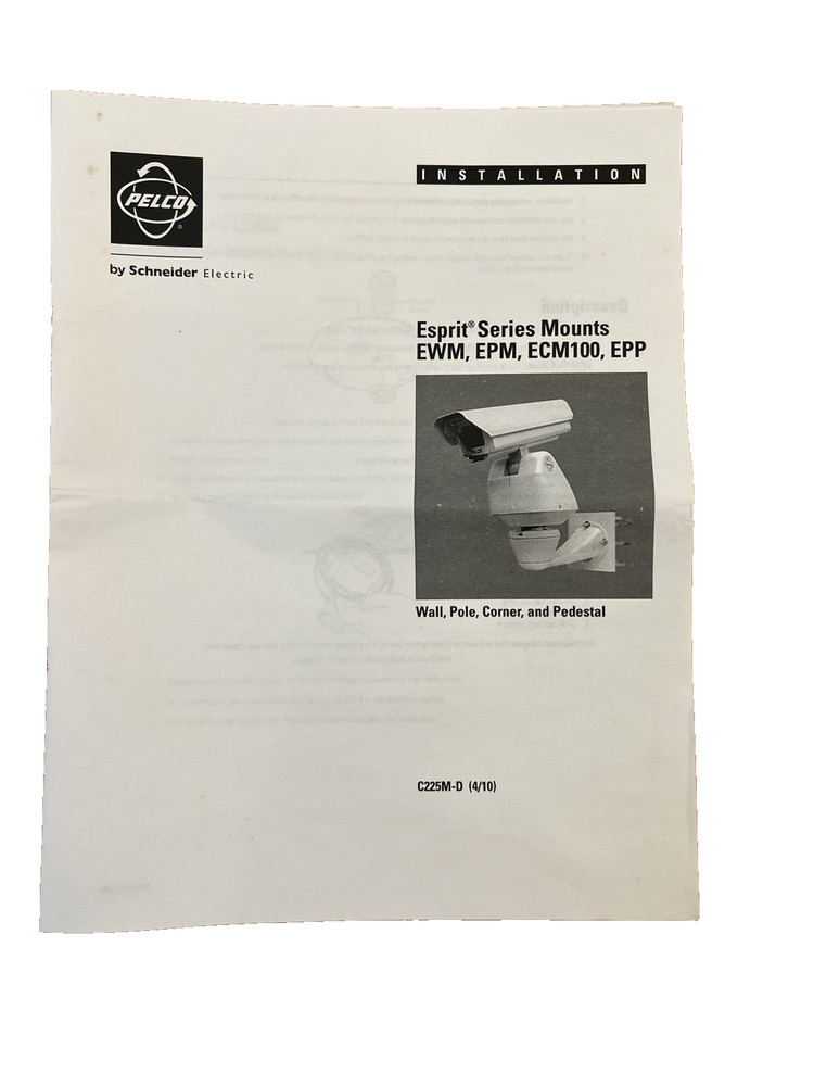 Pelco EPM Esprit Pole Adapter for Esprit Series Mounts **NEW**