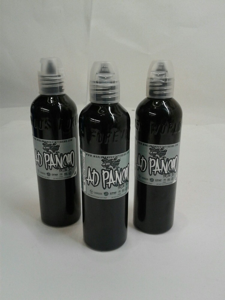 A.D. Pancho Pastel Grey #6 Tattoo Ink - 4 oz.  (3 Bottles)