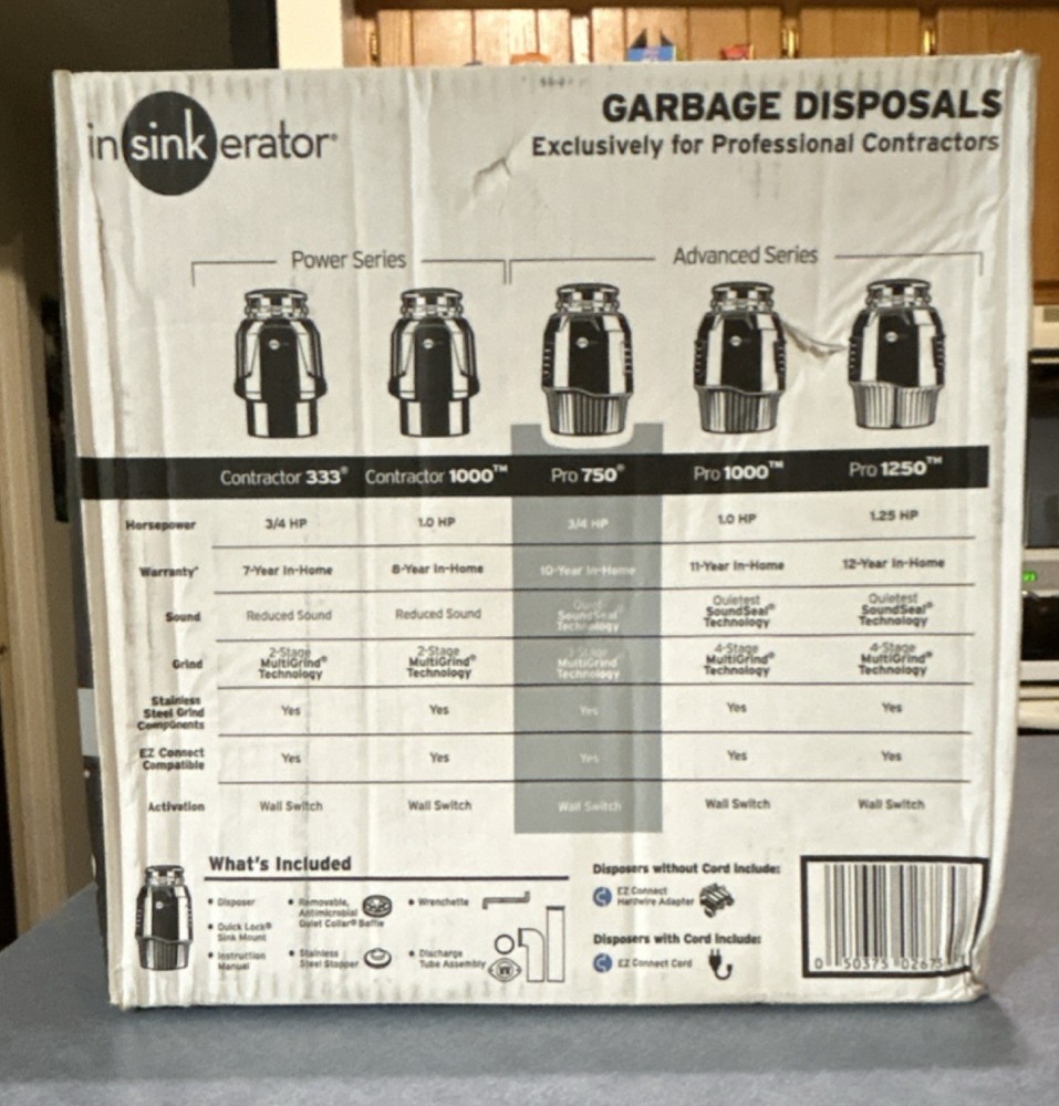 InSinkErator Pro 750 3/4 HP Garbage Disposal, Three Stage, SoundSeal, MultiGrind