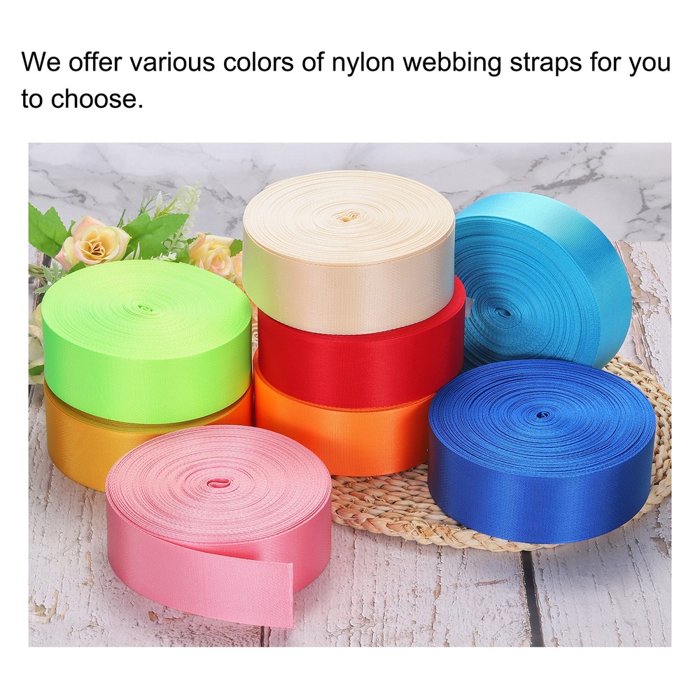 Flat Nylon Webbing Strap 2 Inch 10 Yards Cherry Pink for Backpack