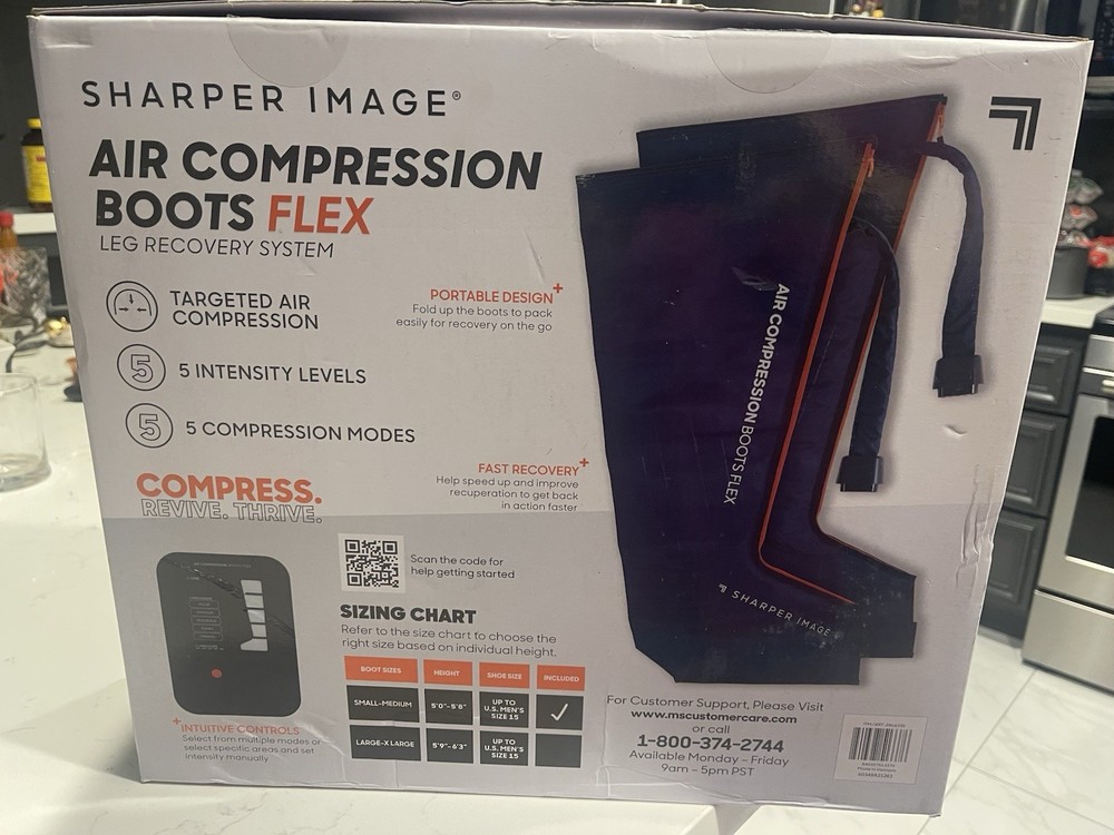 Sharper Image Air Compression Boots Flex Leg Recovery Small-medium