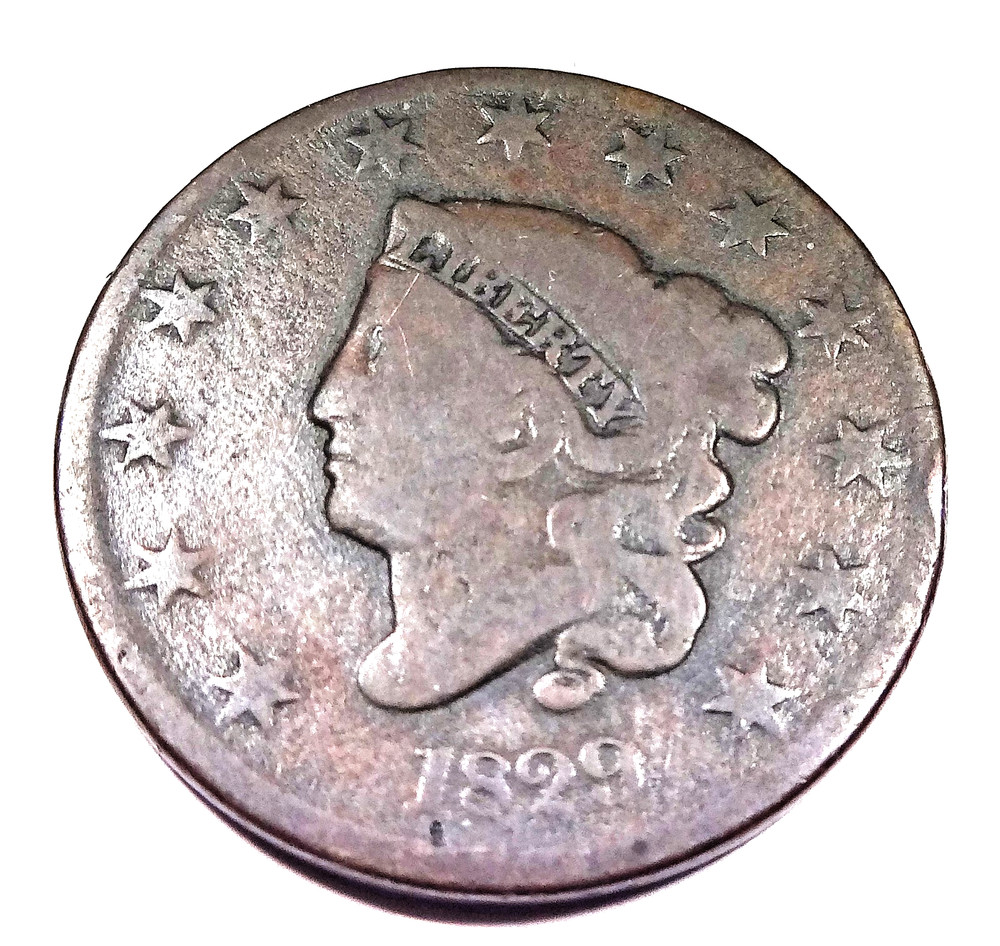 1829 Coronet Head Large Cent - Medium Letters