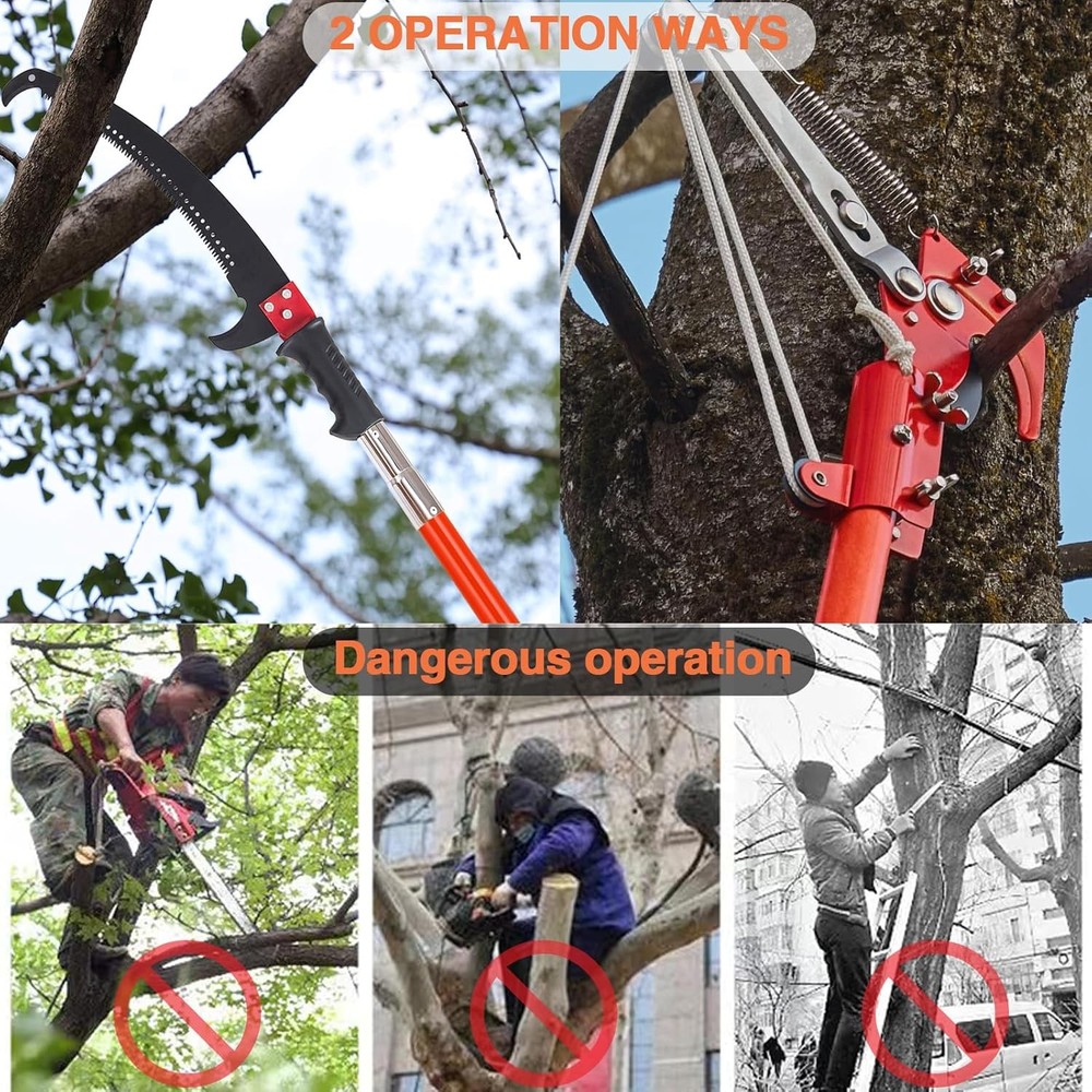 Pole Saws for Tree Trimming, 7.3-27 ft Manual Pole Saw Extendable Tree Trimmer,