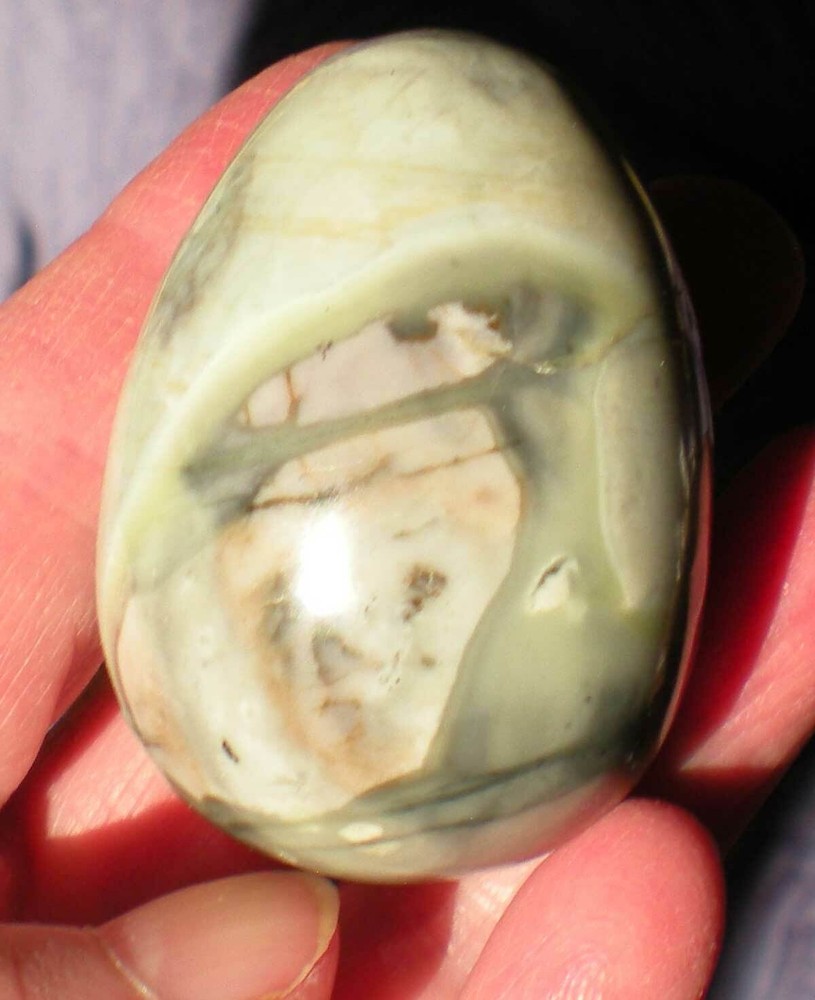 Silver Leaf Jasper 1 3/4 inch tall Egg sc101