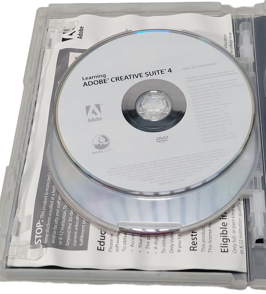 Adobe Creative Suite 4 CS4 Design Premium MAC OS Student Version W/ Product Code