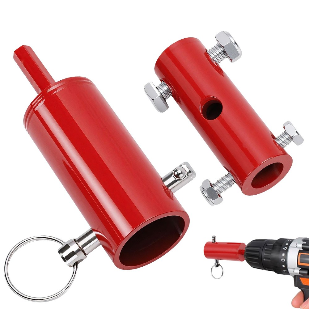2 PCS Trailer Jack Electric Drill Adapter 1in Handle Bolt for 1/2" & 3/8" Shaft