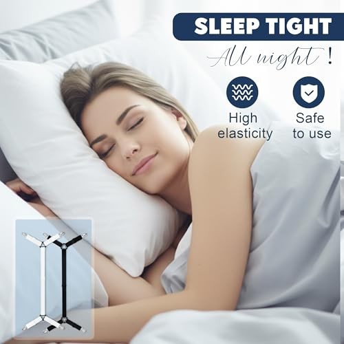2 PCS Bed Sheet Straps, Adjustable Extended Bed Sheet Fasteners Fitted White