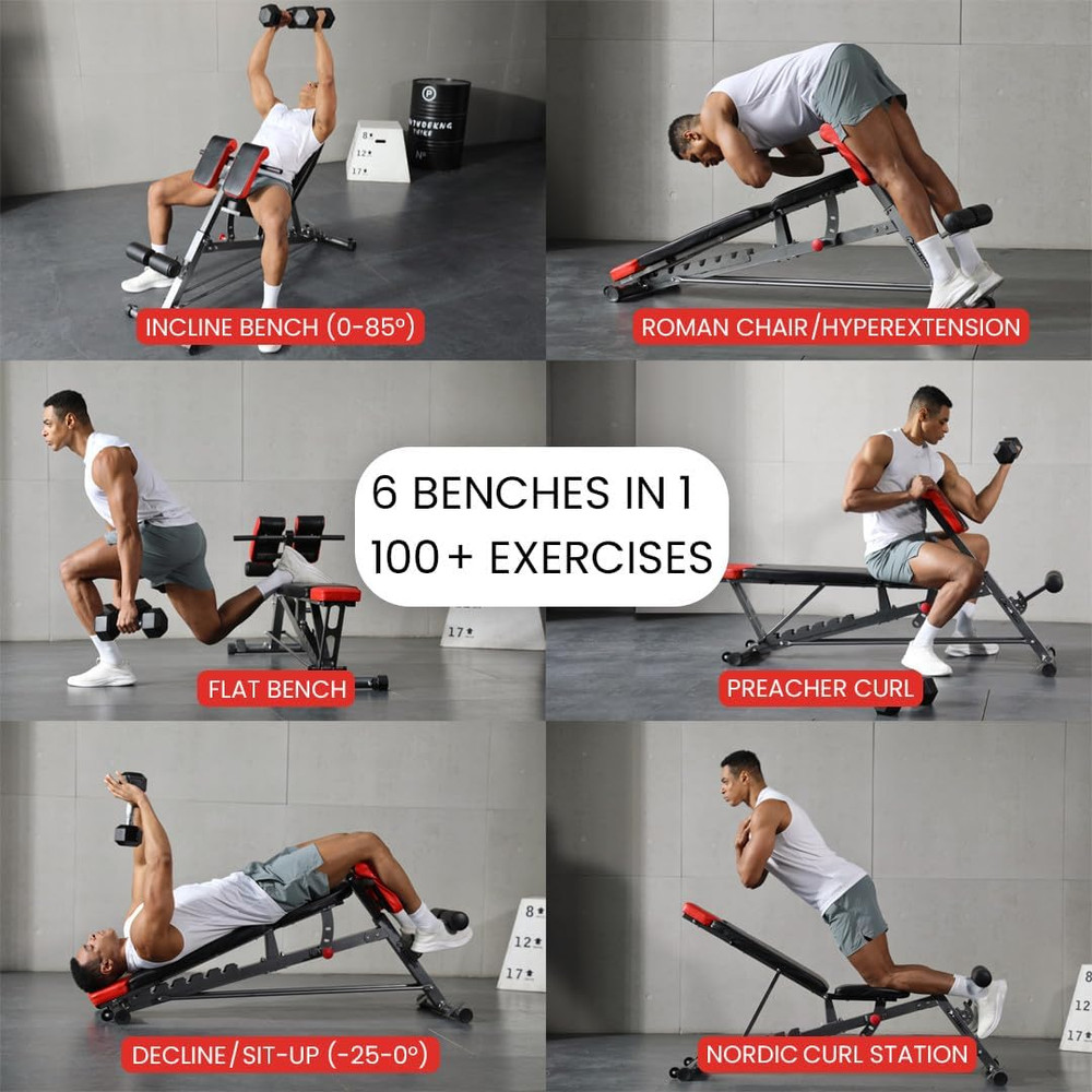 Versatile FID Weight Bench for Comprehensive Body Workouts and Extensions