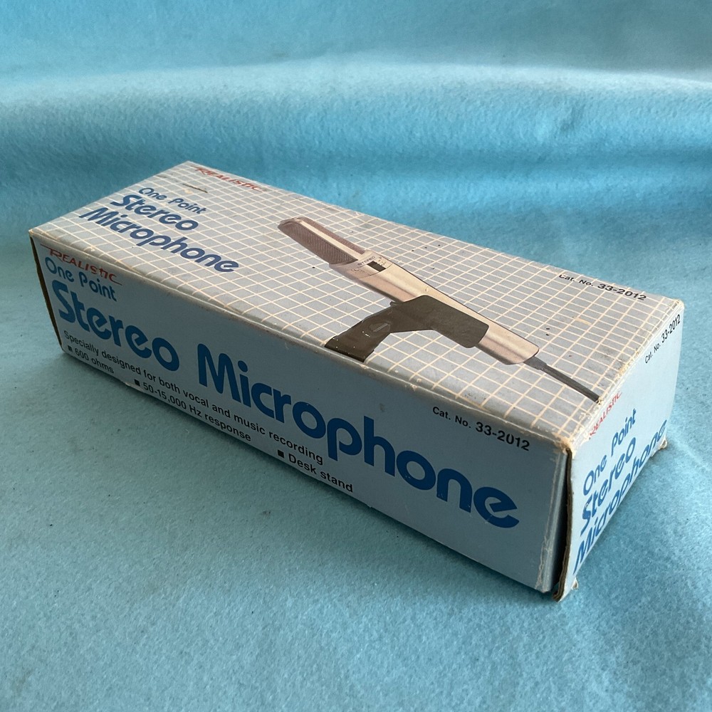 Realistic One Point Stereo Microphone 33-2012 No Stand In Original Box -Untested