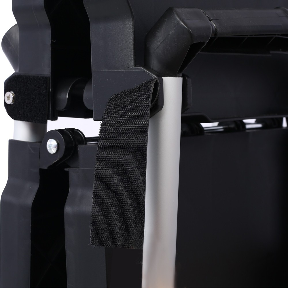 3 Layers Folding Collapsible Service Cart Pack, Black, 50 Lb. Load Capacity