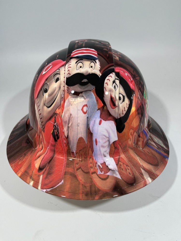 New Full Brim Hard Hat Custom Hydro Dipped CINCINNATI REDS