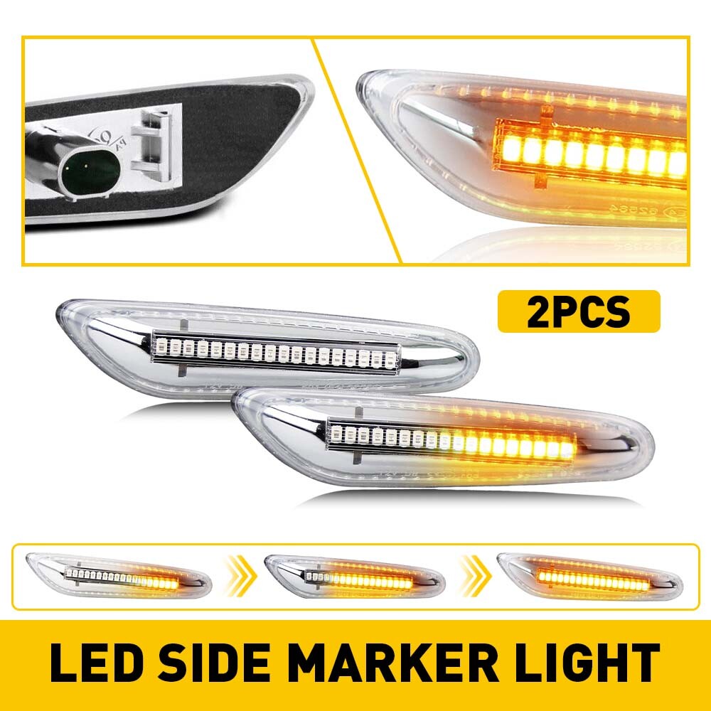 SMD LED Fender Front Side Marker Lights For Assembly BMW E90 E82 E92 E46 E83 E60