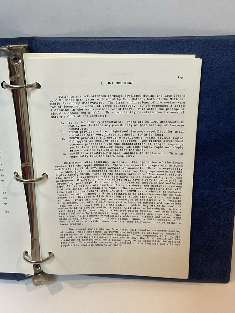 Vintage Apple II Software FORTH II Apple Programming Language Softape