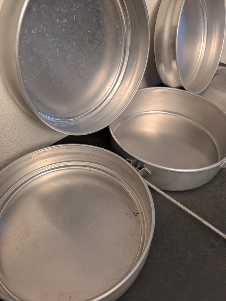 Vtg REGAL WARE Picnic Pack Aluminum Pans Stackable Kitchen 1960’s