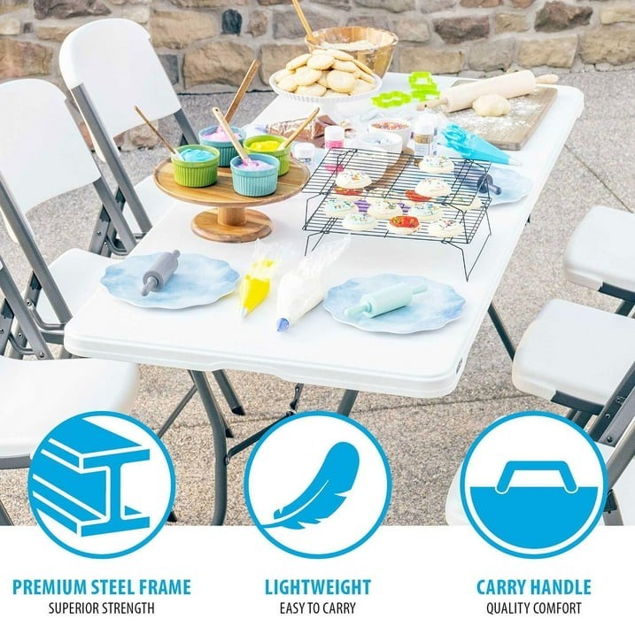 Lifetime 6-Foot Fold-In-Half Table,(White)