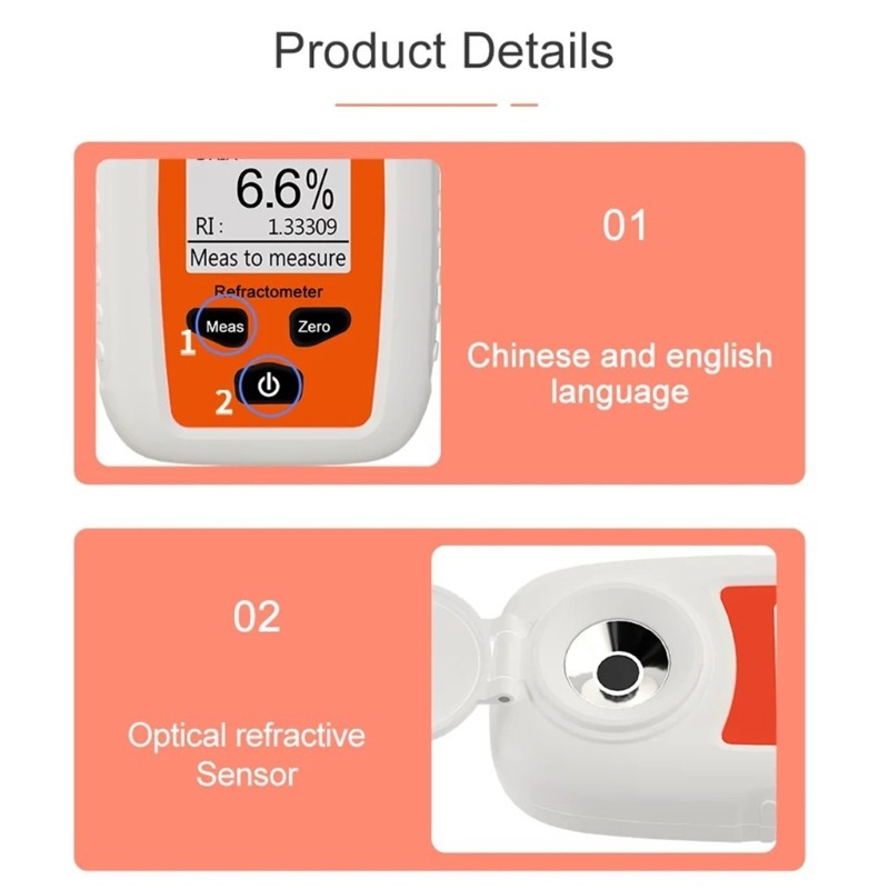 Digital Refractometer For Sugar Level In Agriculture And Science