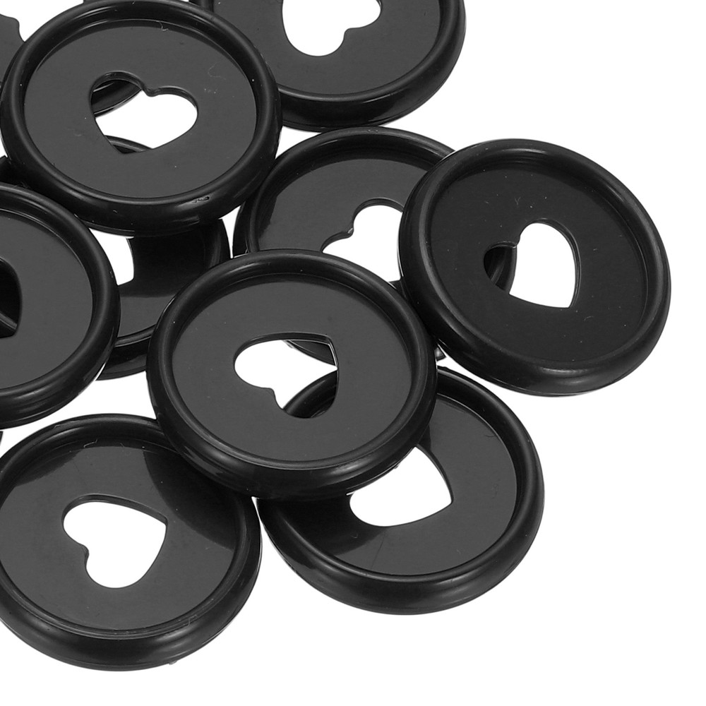 24mm Plastic Book Binding Discs, 11 Pack Expansion Discs Heart, Black