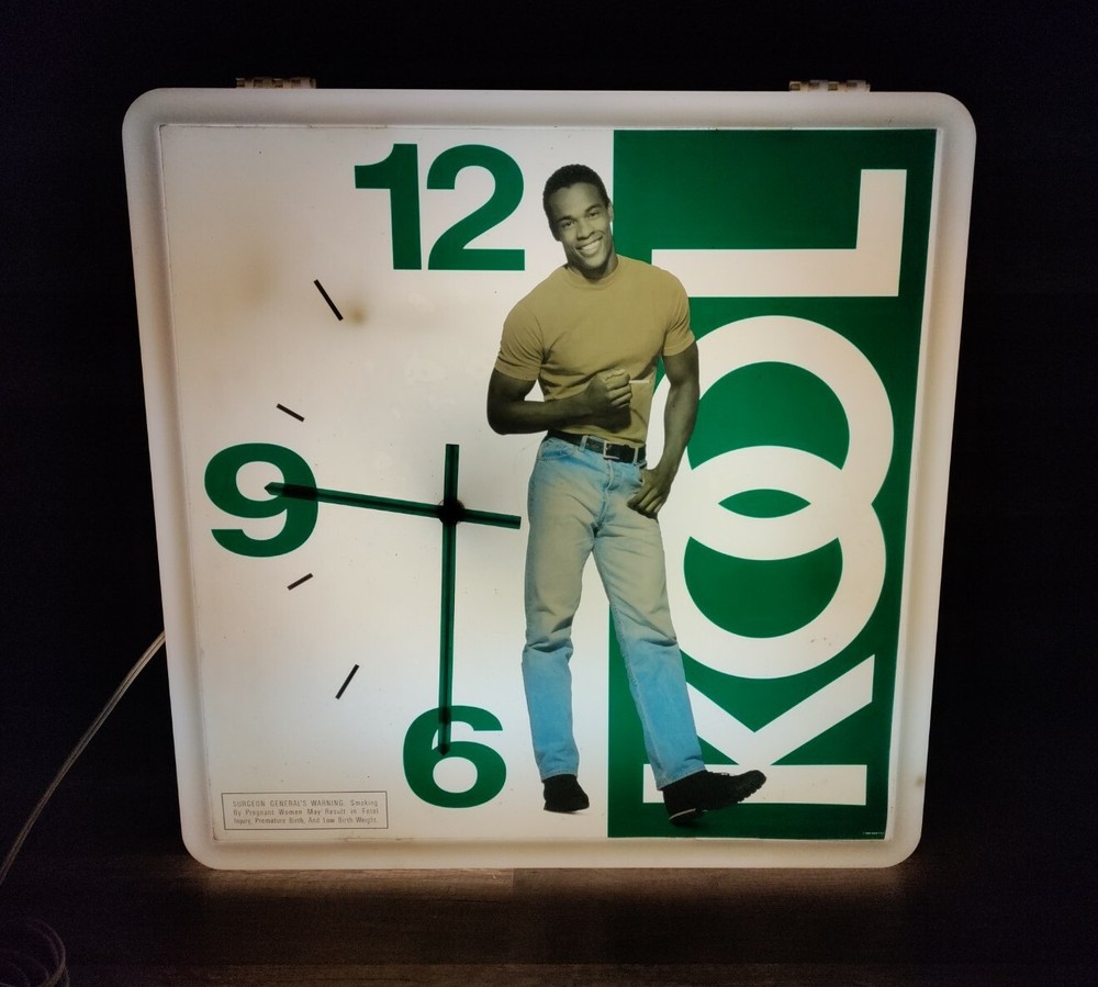RARE Vintage 1994 KOOL Light Up Clock Advertisement 23 X 23 READ DESCRIPTION