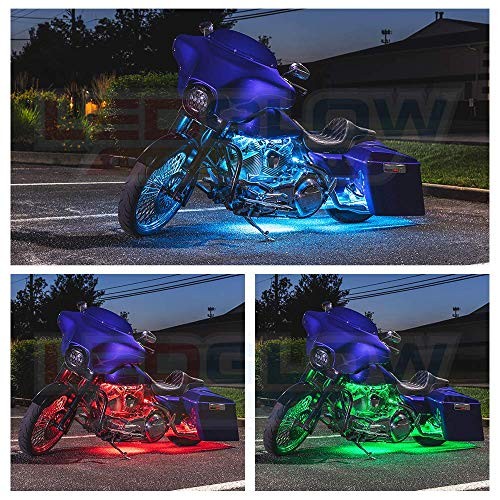 10pc Advanced Million Color LED Motorcycle Accent Underlow Light Kit - 15