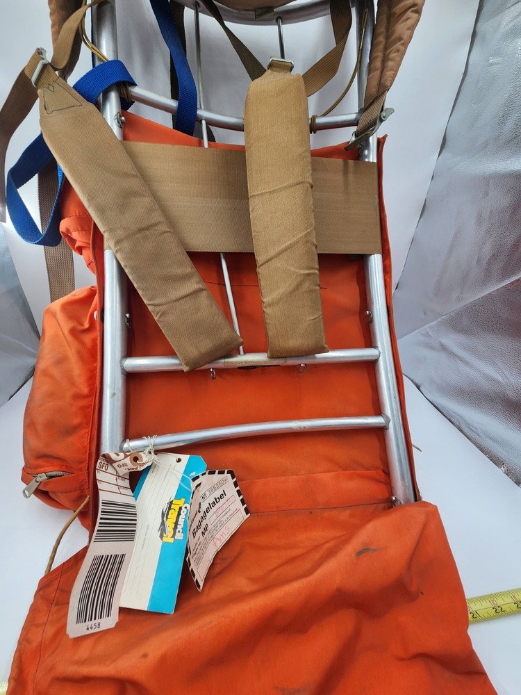 Skyline Camp Trail External Frame Hiking Backpack, Orange VTG