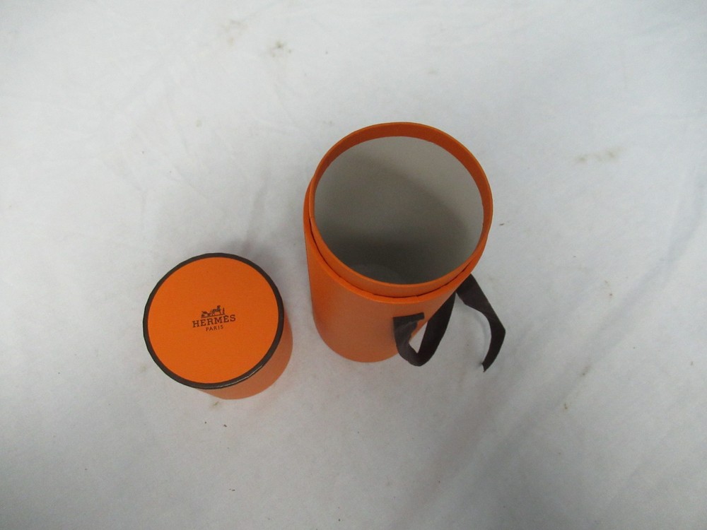 Hermes 8.5" Orange Cylinder Empty Scarf Gift Box (II)