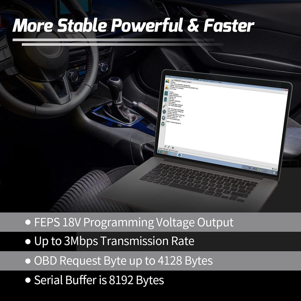 Vgate vLinker FS OBD2 USB Adapter for FORS-can HS/MS-CAN Auto Switch M, Black