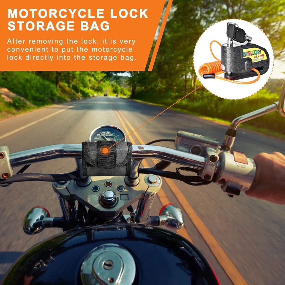 Durable Motorcycle Alarm Lock - 110dB Disc Brake Lock for Ultimate Security