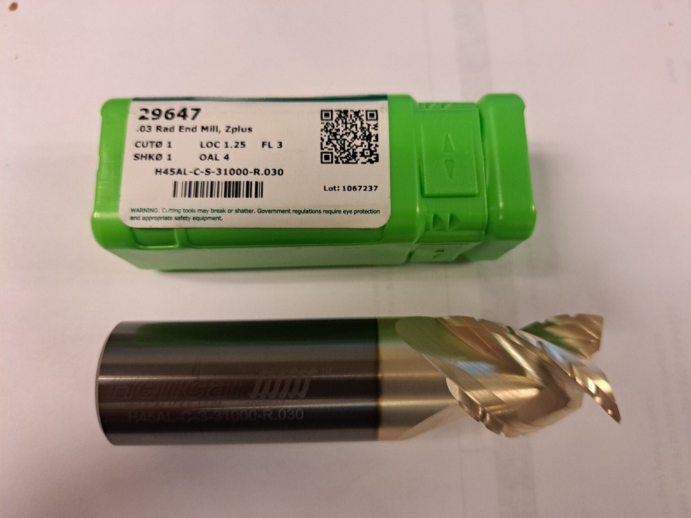 Helical 29647 Carbide 1 Inch Diameter 3 Flute Roughing Endmill