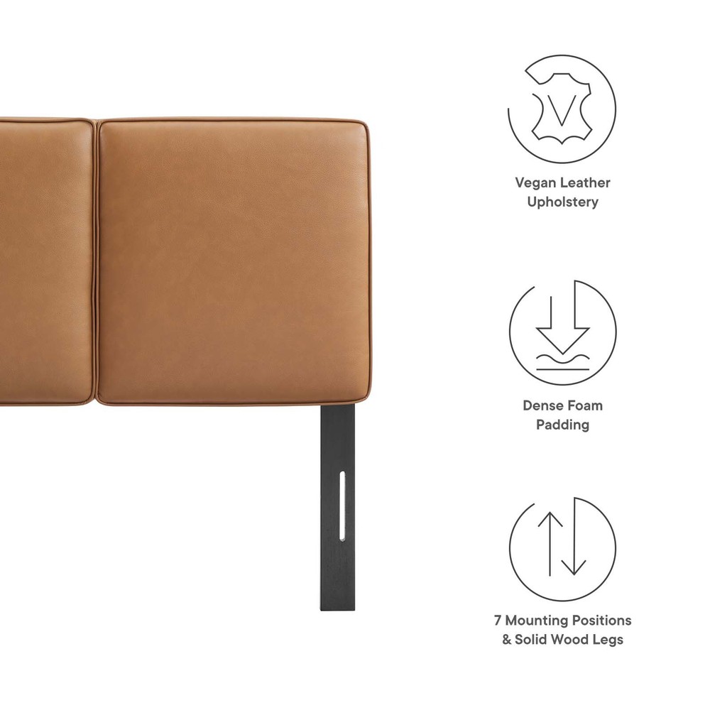 Modway Lindee Vegan Leather Twin Headboard in Tan