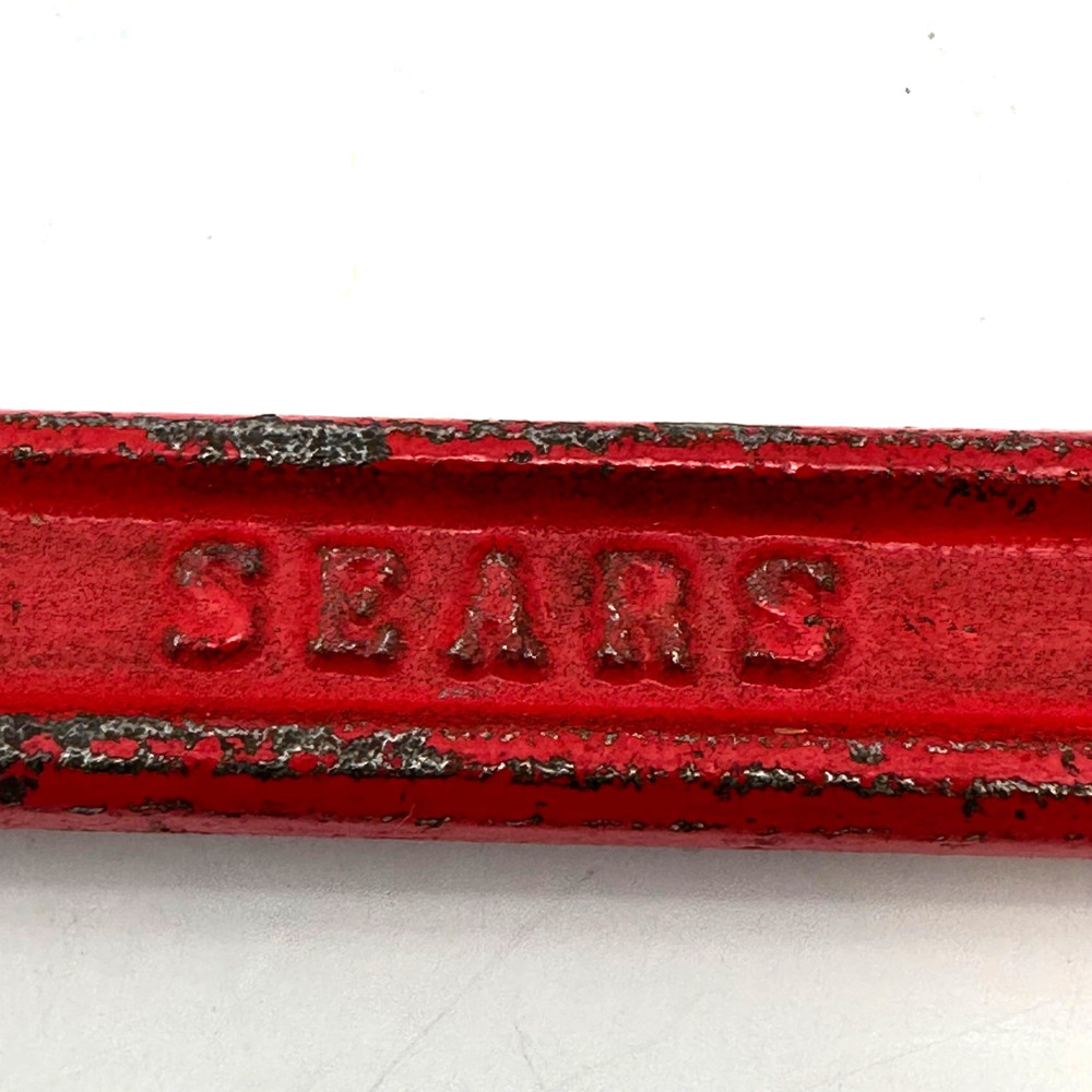 SEARS HEAVY DUTY Pipe Wrench Red 8" Adjustable
