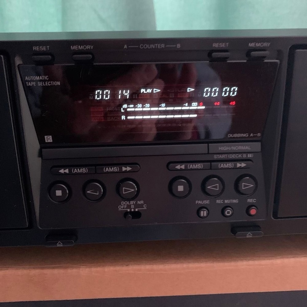 Sony TC-WE475 Twin Reverse Cassette Deck PitchCtrl w/ Remote Box FullyFunction