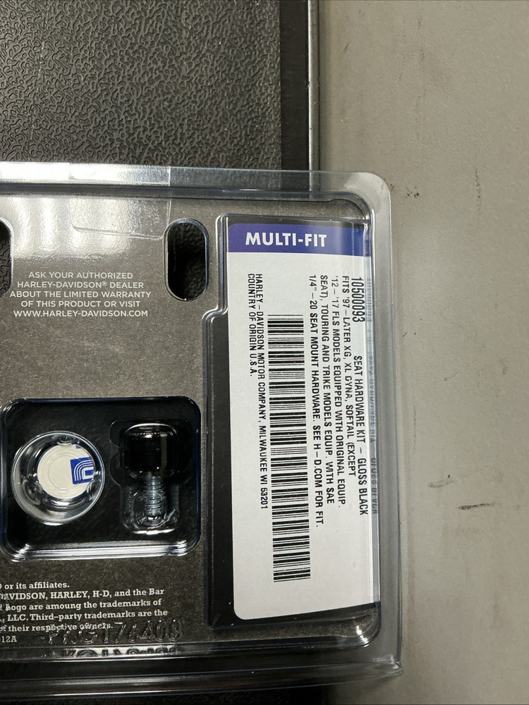 OEM Harley Davidson Gloss Black Quick Release Seat Hardware