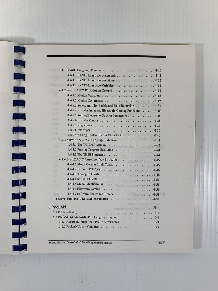 Pacific Scientific ServoBASIC Plus SC750 Programming Manual Version 2.8
