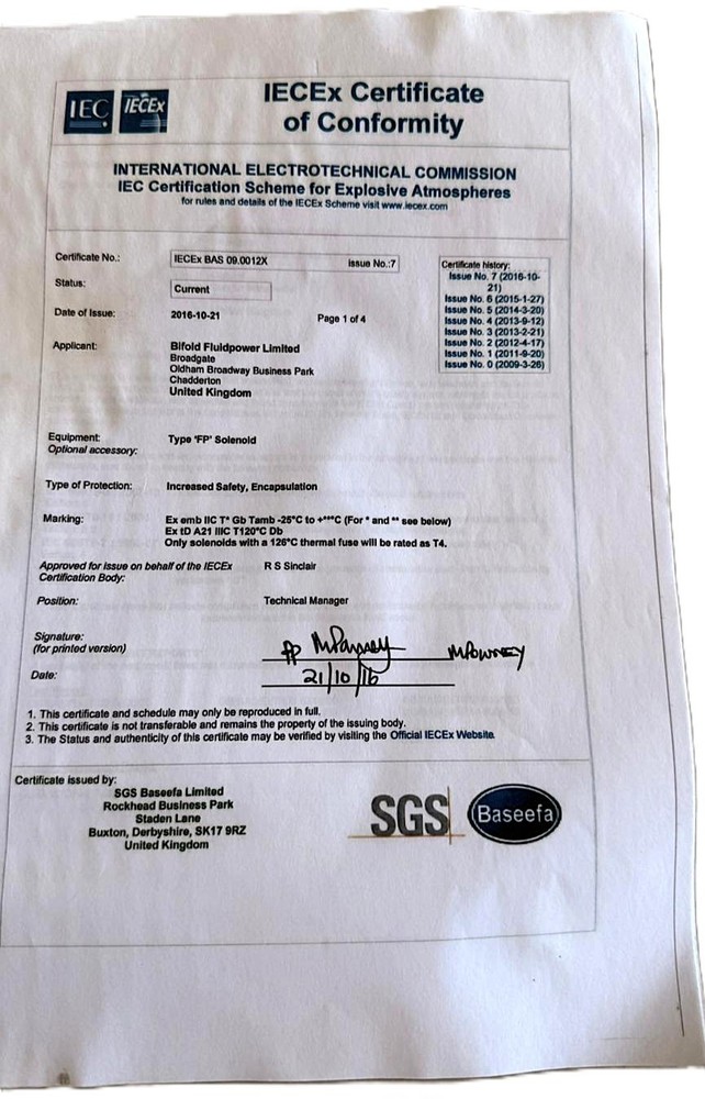 Bifold FP Solenoid IECEx Valve Driver Panel Assembly